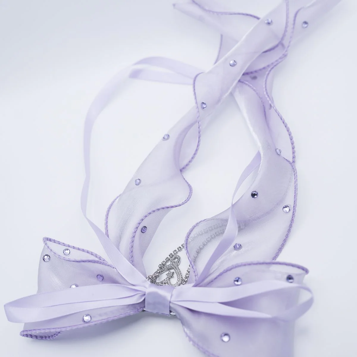 Joelle Fairytale Lilac Bow and Rhinestone Bracelet Collection - Image 4