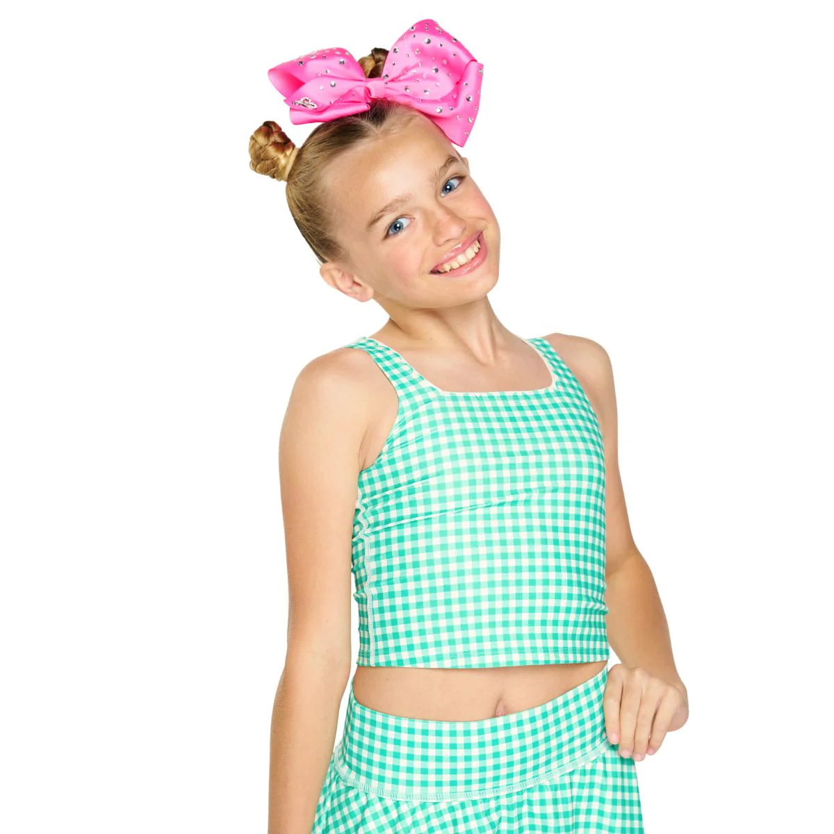 JoJo Pink Bow with Clear Rhinestones - Image 3