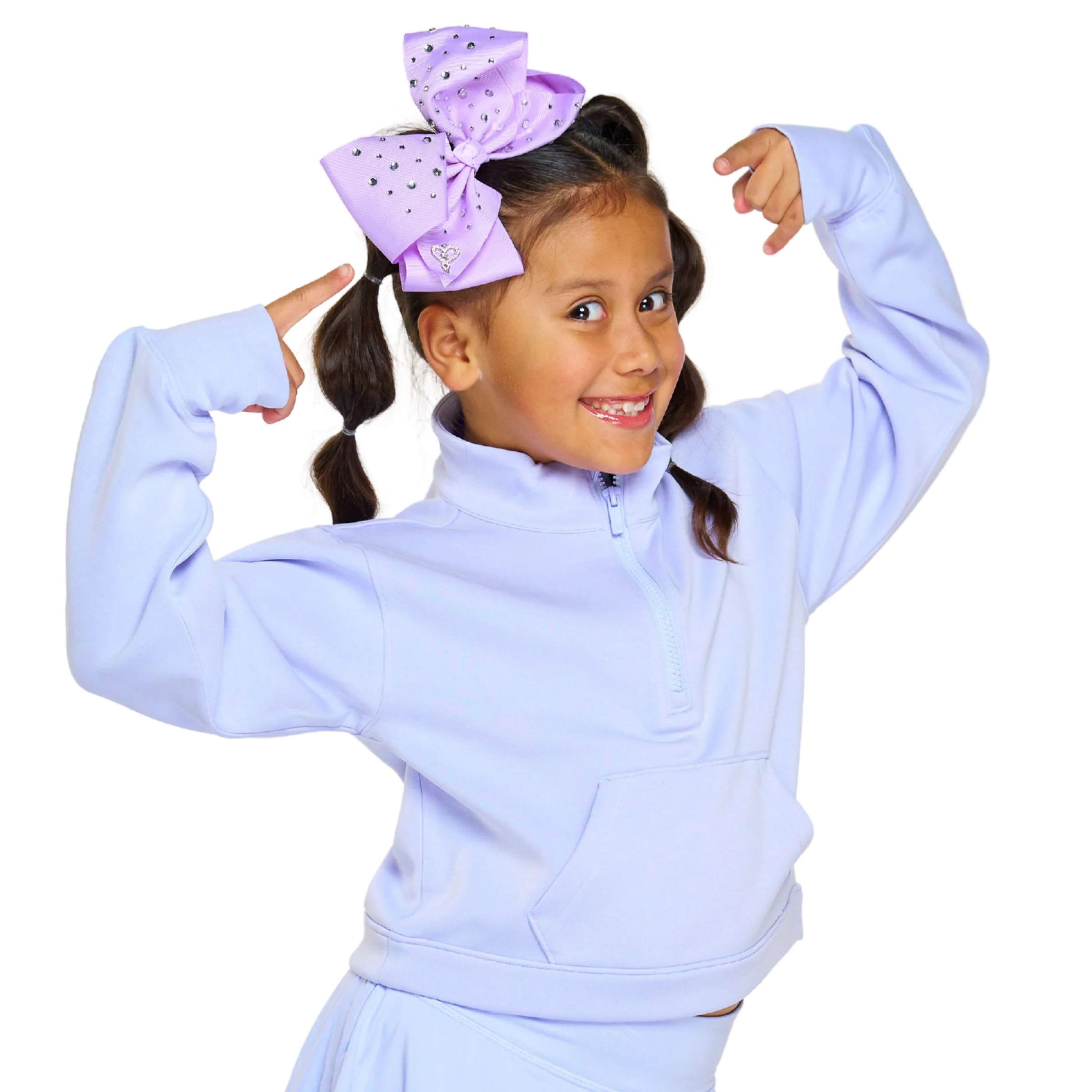 JoJo Lilac Bow with Clear Rhinestones - Image 3